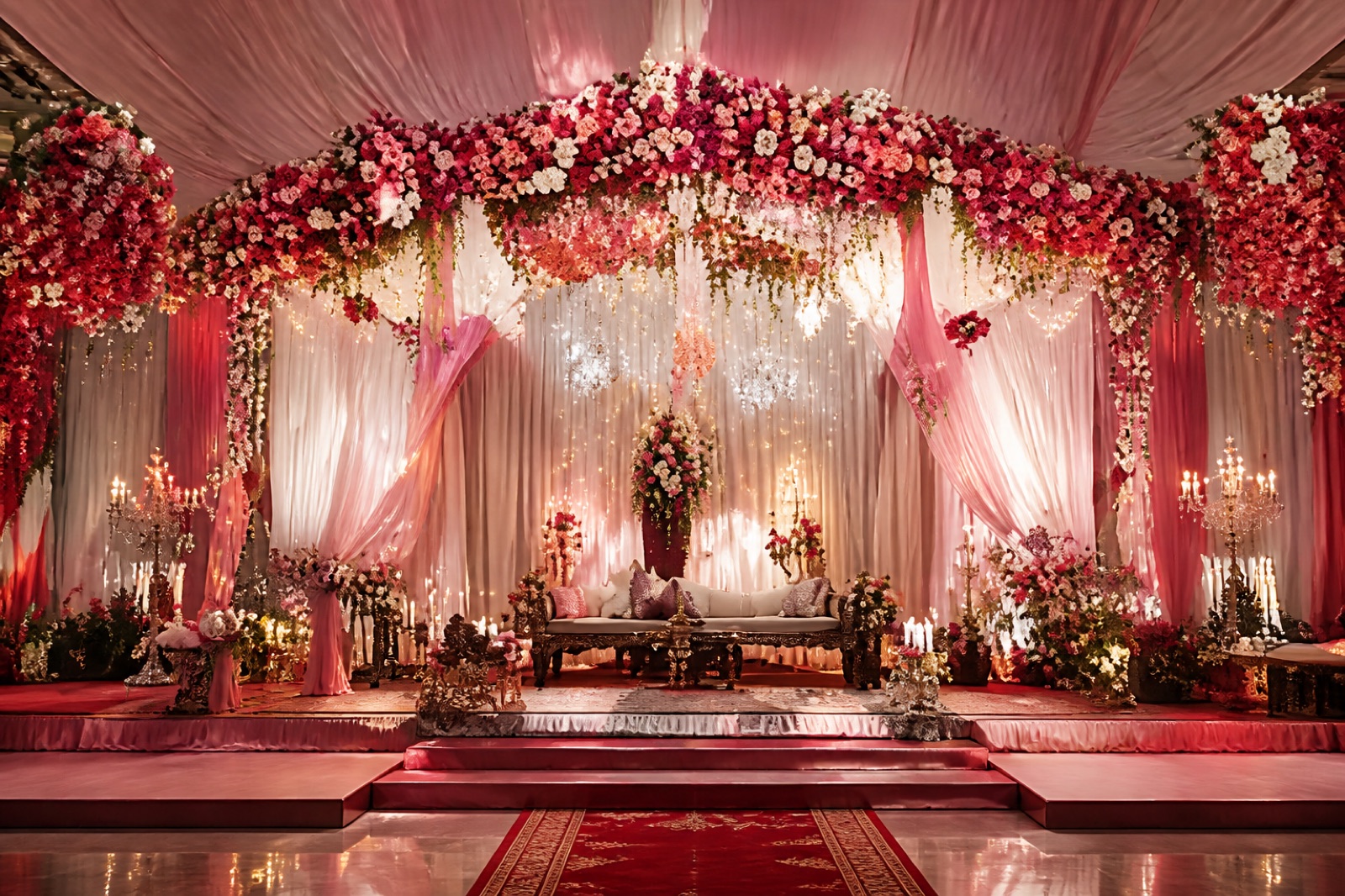 Elegant wedding stage decoration by Ever Green Event Management Elegant wedding stage decoration by Ever Green Event Management